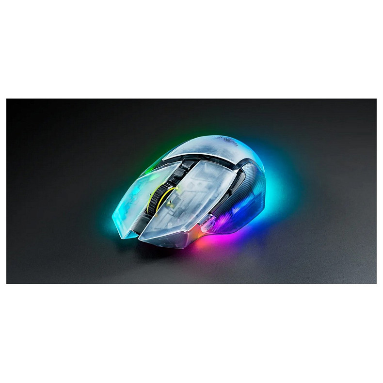 Миша Razer Basilisk V3 Pro 35K, RGB, USB-A/WL/BT, Phantom White Ed.
