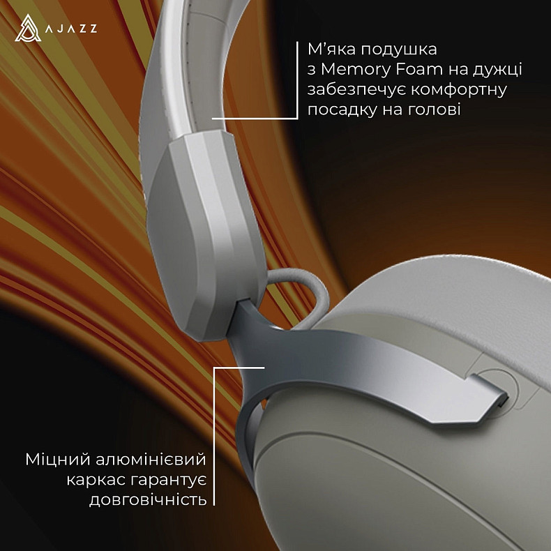 Гарнітура Ajazz AHM08 MAX Gray White (AHM08-MAX-GW)