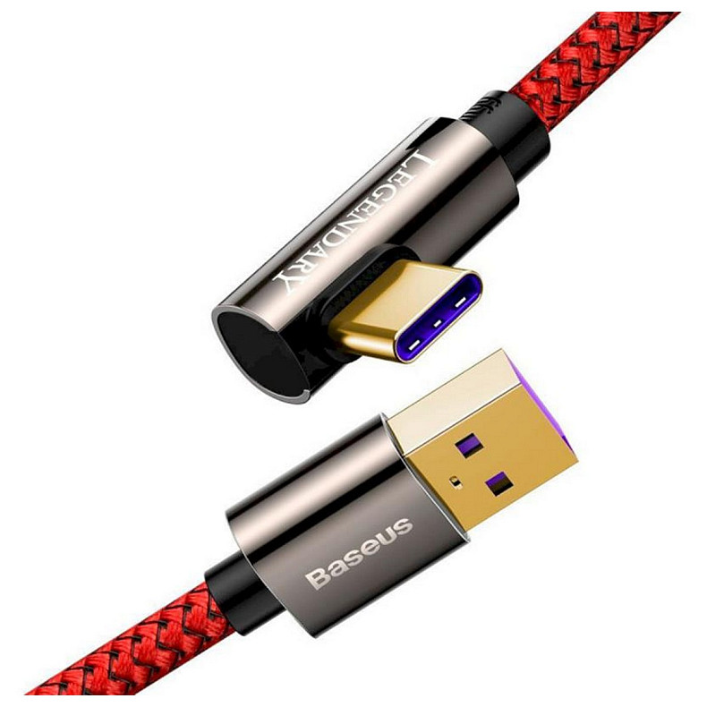 Кабель Baseus Legend Series Elbow USB-USB-C, 1м, Red (CACS000409)