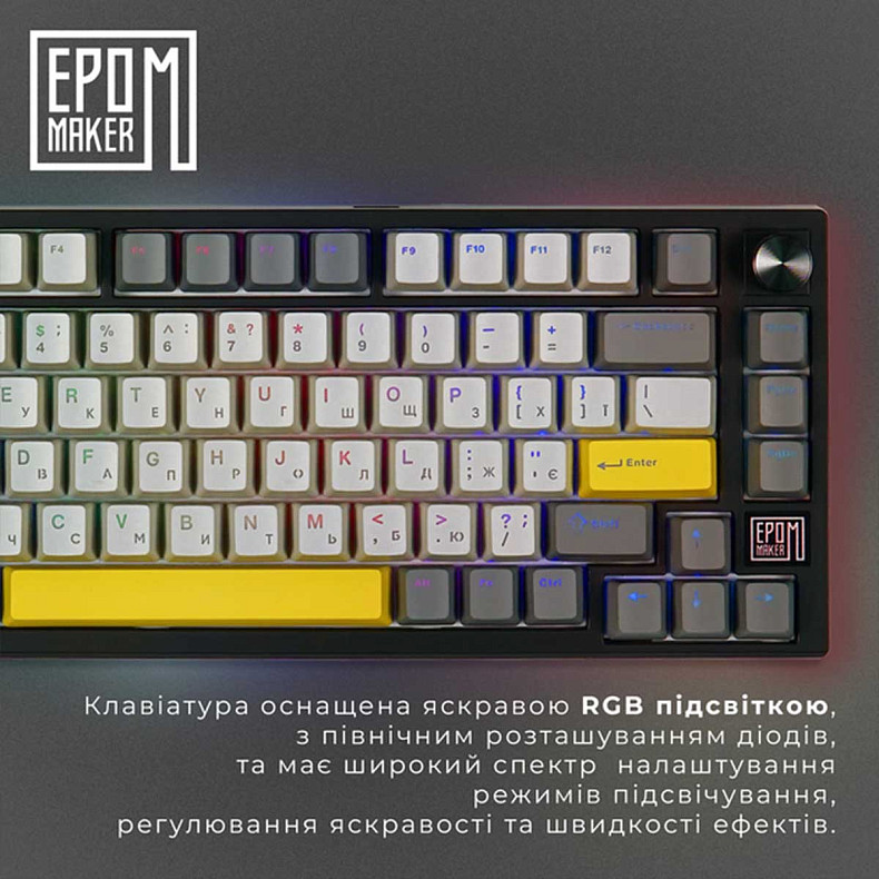 Клавиатура EPOMAKER TH80 SE Budgerigar V2 Black (TH80-SE-B-BV2)