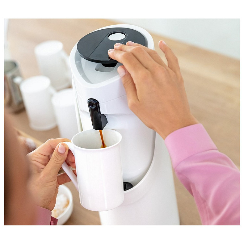 Термос Tefal Ponza Pump, 1.9л, пластик, скло, білий (K3140214)