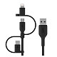 Кабель Belkin USB-A > Lightning/USB-С/microUSB, 1м, черный