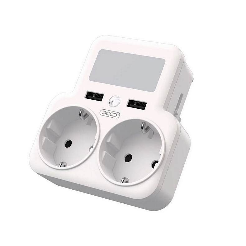Сетевое зарядное устройство XO WL09 (2 розетки 4000W; 2USB 2.4A) White (WL09.white)