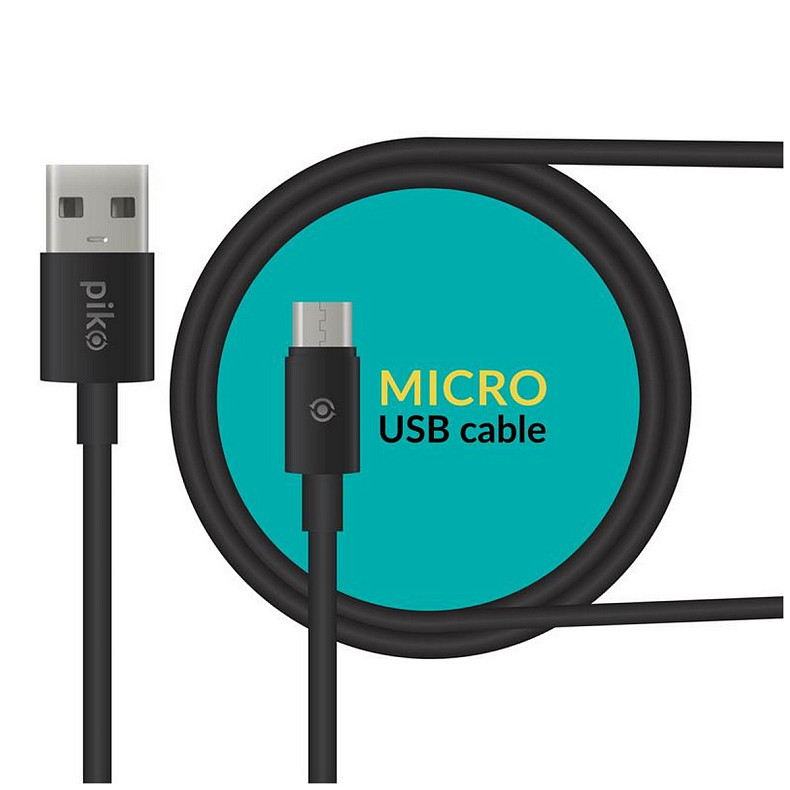 Кабель Piko CB-UM10 USB-microUSB 0.2м Black (1283126493874)