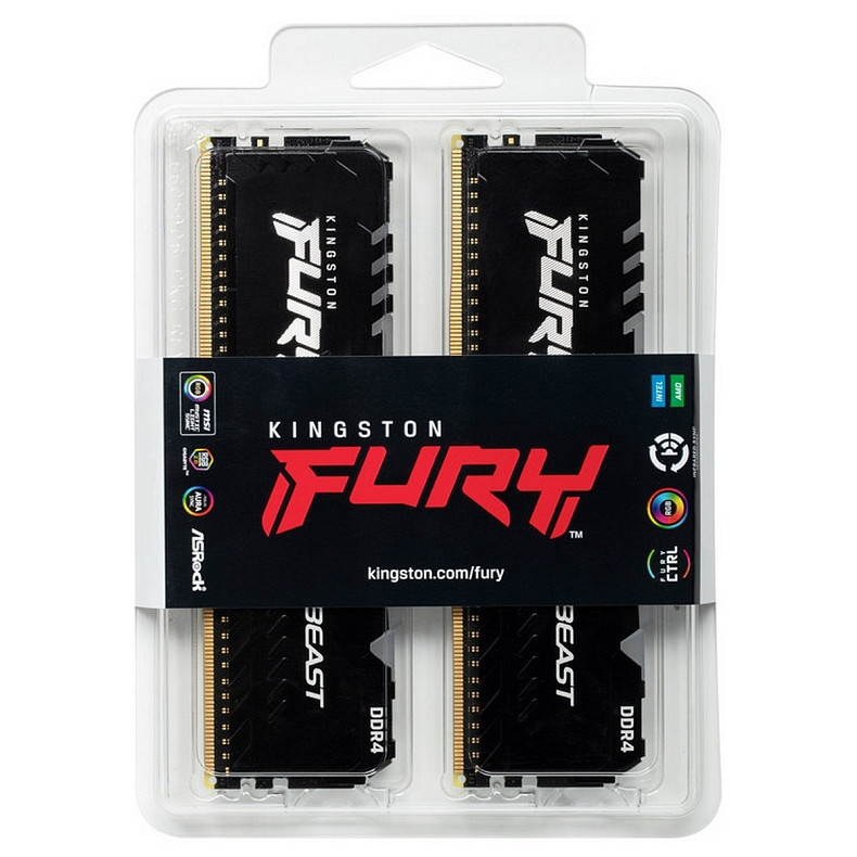 ОЗП DDR4 2x32GB/3200 Kingston Fury Beast RGB (KF432C16BB2AK2/64)