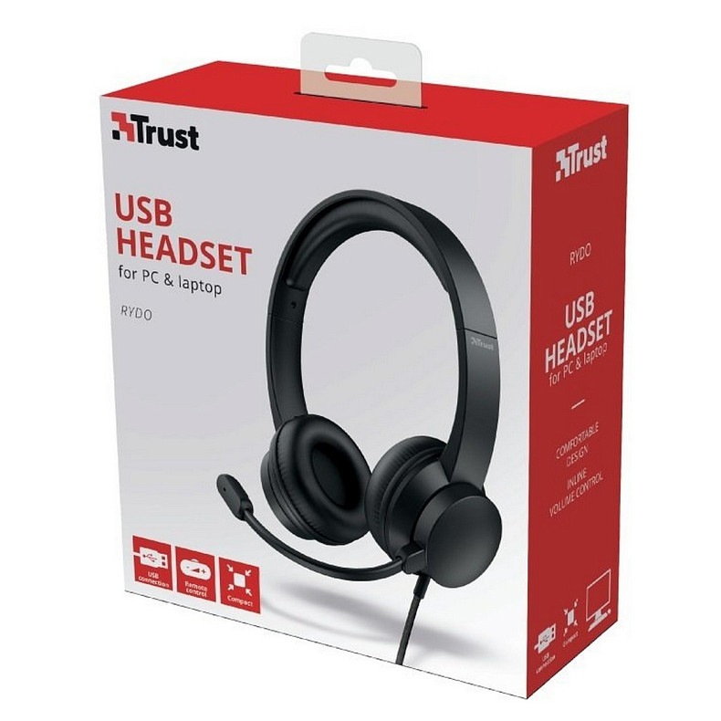 Гарнітура для ПК Trust Rydo On-Ear, USB-A, чорний