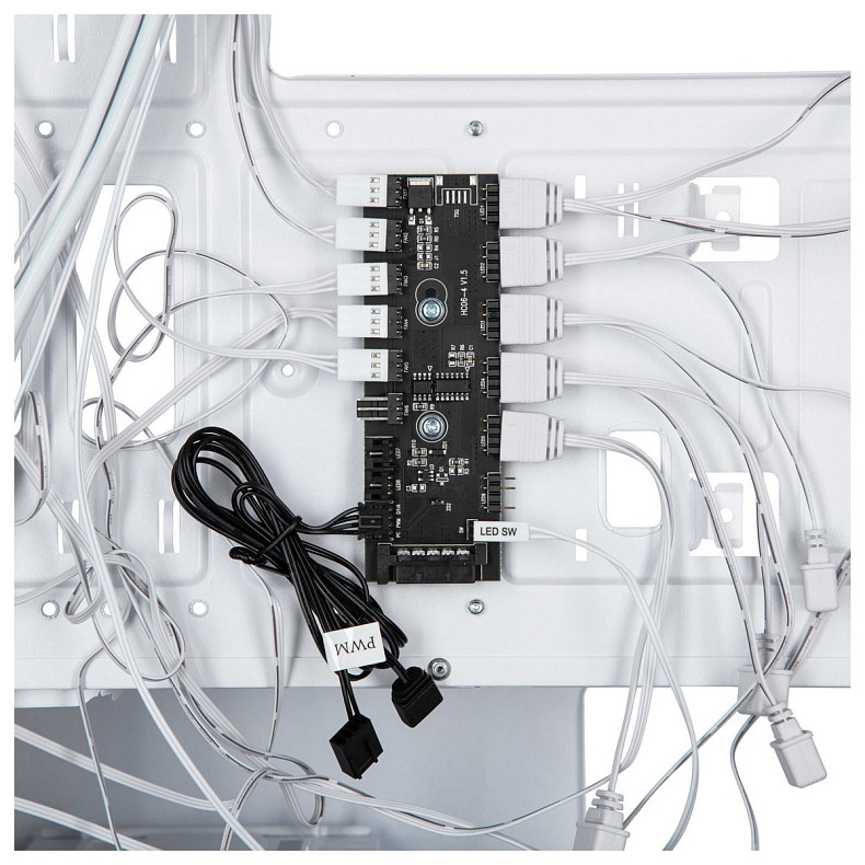 Корпус 2E GAMING Aruba G3313W, без БП 1xUSB3.0, 2xUSB2.0, 5x120мм ARGB, VGA 330мм, LCS ready, HUB, T