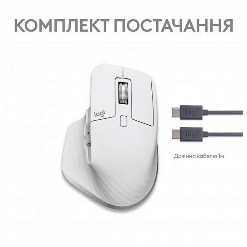 Мишка Bluetooth Logitech MX Master 3S для Mac Pale Grey (910-006572)