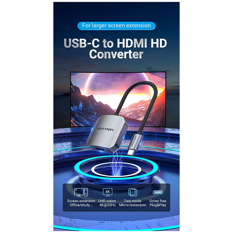 Кабель Vention Type-C - HDMI, 0.15 m (TDEHB)
