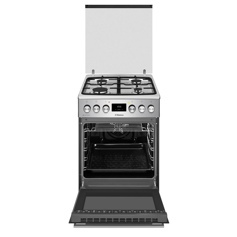 Плита Hansa комбінована, 65л, 50x60см, дисплей, конвекція, чавун, нерж