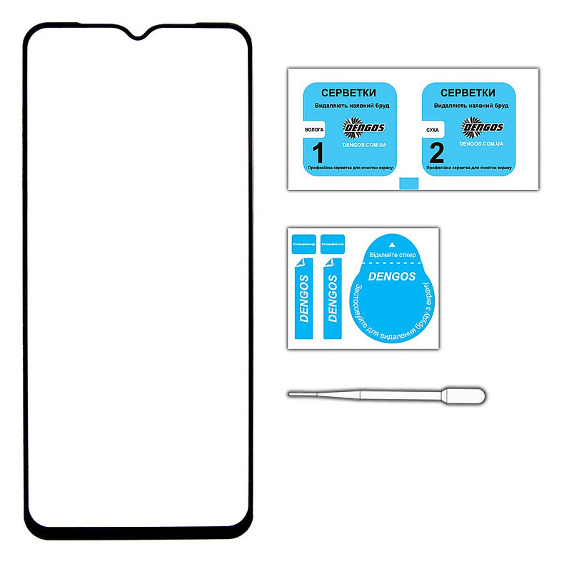 Защитное стекло Dengos для Samsung Galaxy A05s SM-A057 Black Full Glue (TGFG-331)