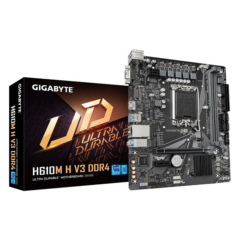 Материнская плата GIGABYTE H610M H V3 DDR4 s1700 H610 2xDDR4 HDMI D-Sub mATX