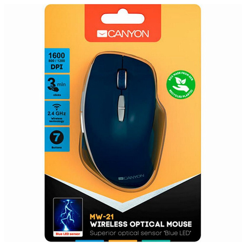 Миша бездротова Canyon MW-21 Blue (CNS-CMSW21BL) USB