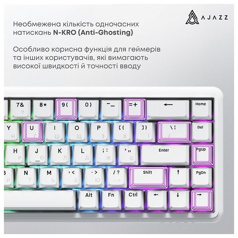 Клавиатура Ajazz AK680 Max Magnetic Switch White (AK680-WM-W-A)