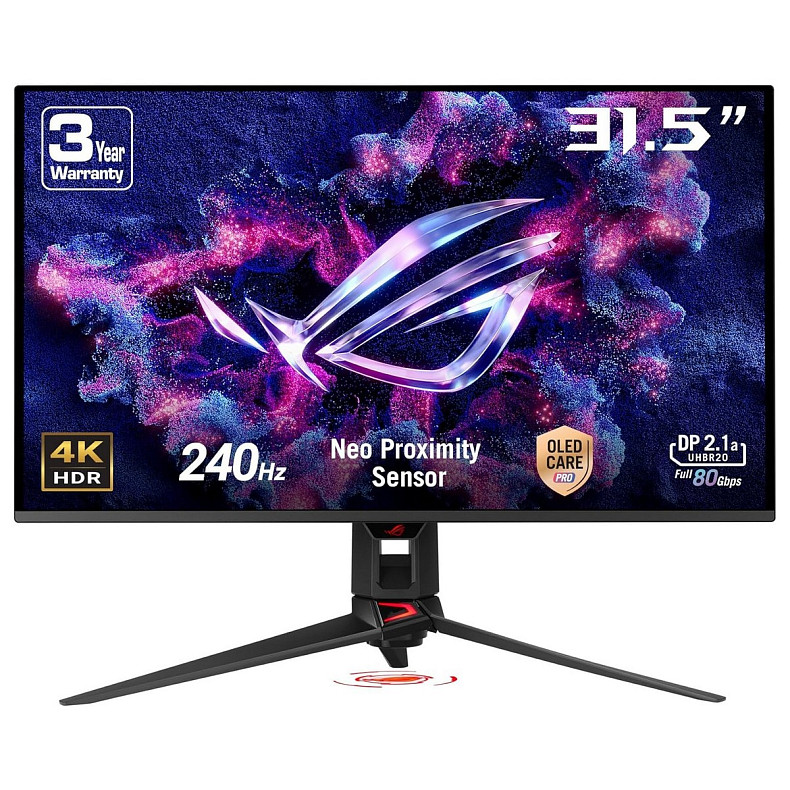 Монитор Asus 31.5" ROG Swift PG32UCDMR 2xHDMI, DP, USB-C, 3xUSB, QD-OLED, 3840x2160, 240Hz, 0.03ms,