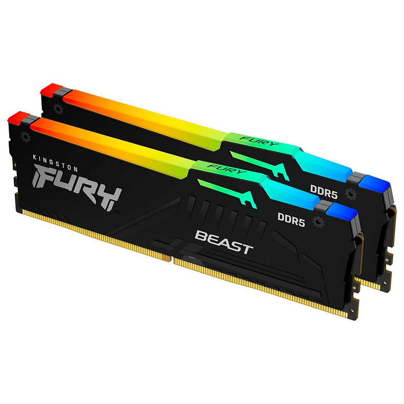 ОЗП Kingston DDR5 64GB KIT (32GBx2) 5600 FURY Beast RGB