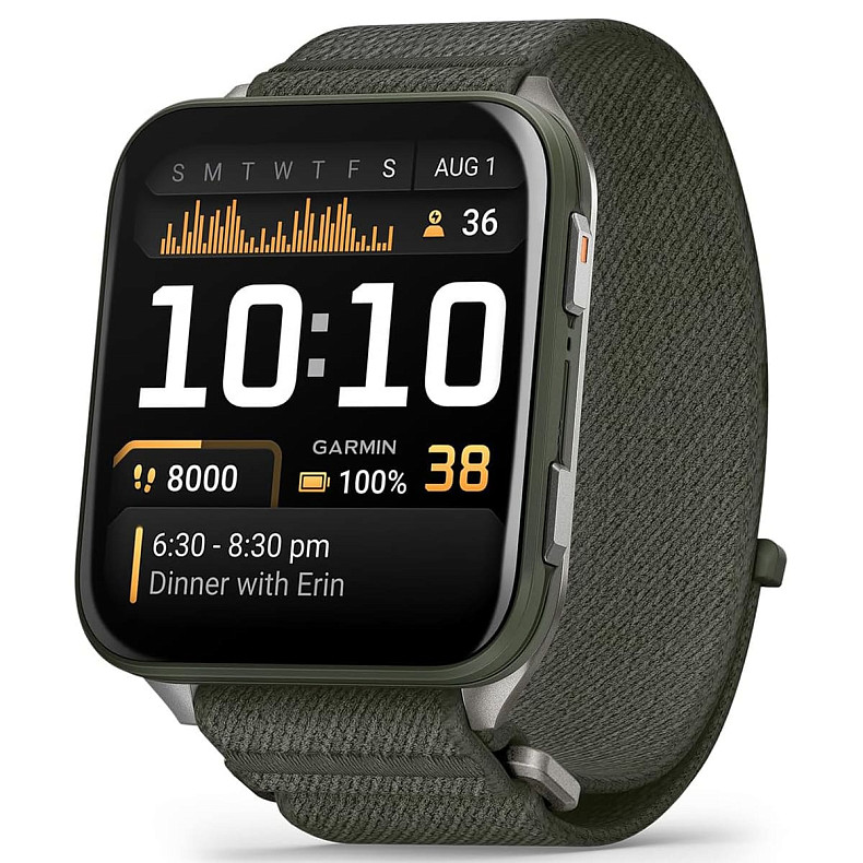 Смарт-годинник Garmin Venu X1 Moss with Titanium Caseback and Moss ComfortFit Nylon Band (010-02980-01)