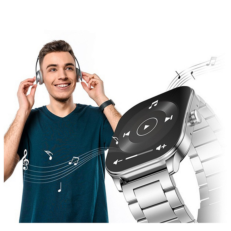 Смарт-часы Xiaomi Amazfit Pop 3S Metal Silver