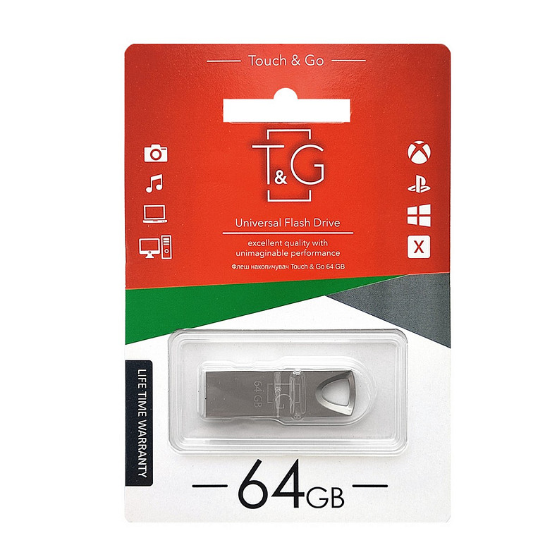 Флеш-накопичувач USB 64GB T&G 117 Metal Series Silver (TG117SL-64G)