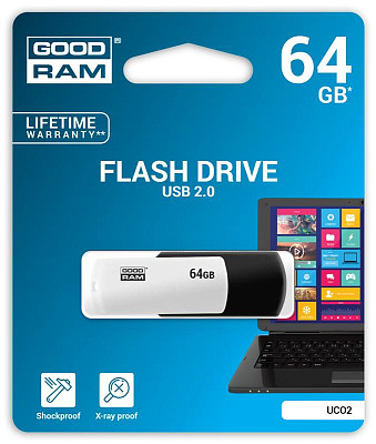USB 64GB GOODRAM UCO2 (Colour Mix) Black/White (UCO2-0640KWR11)