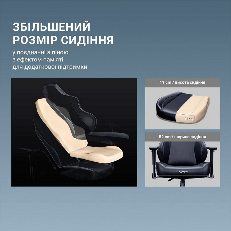 Крісло для геймерів Anda Seat Luna Pro Black Fabric Size L (AD18T-44-B-F)
