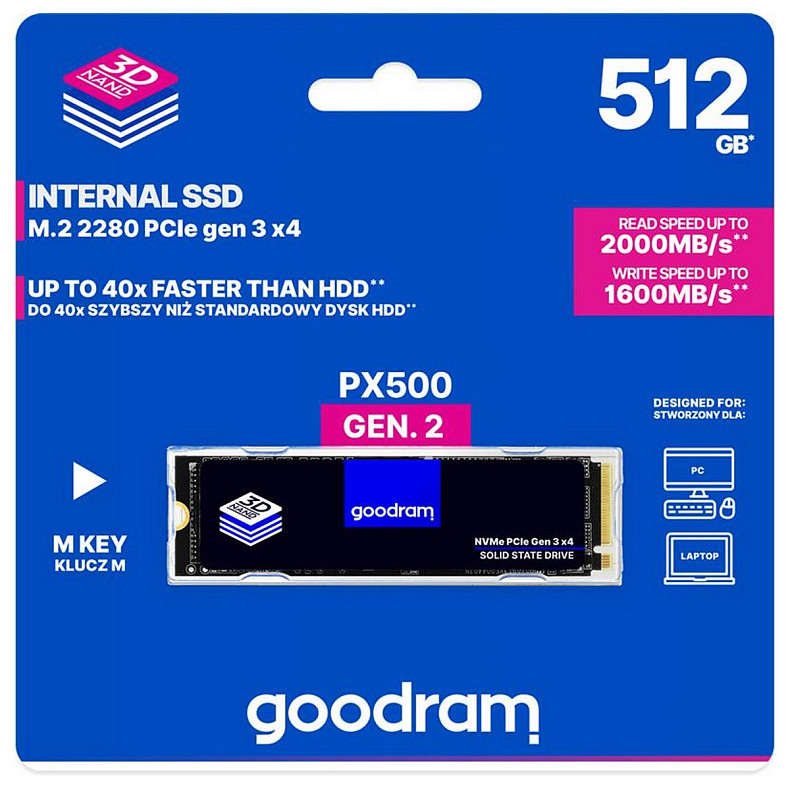 SSD диск Goodram PX500 G.2 512 GB (SSDPR-PX500-512-80-G2)