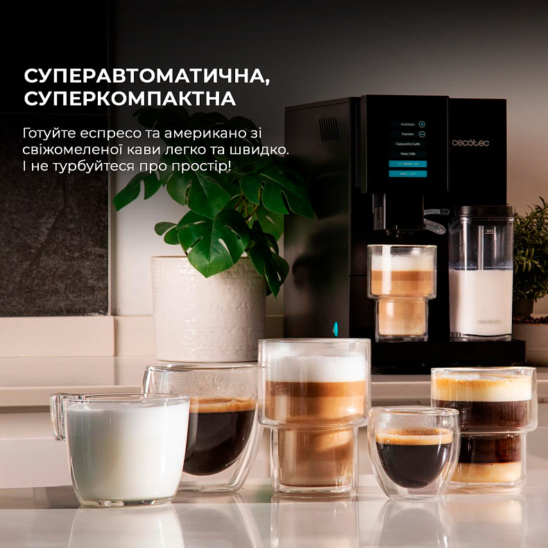 Кофемашина CECOTEC Cremmaet Compactccino Black/Silver