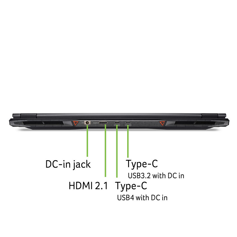 Ноутбук Acer Nitro 18 AN18-61 18" WQXGA IPS, AMD R7-350, 32GB, F2TB, NVD5070-8, Lin, чорний