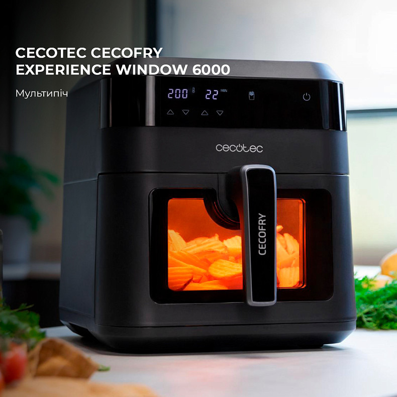 Мультипечь (аэрогриль-фритюрница) CECOTEC Cecofry Experience Window 6000