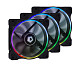 Вентилятор ID-Cooling ZF-12025-RGB Trio (3pcs Pack), 120x120x25мм, 4-pin PWM, Black