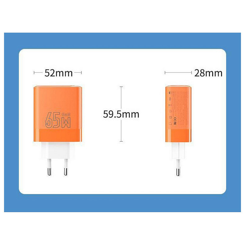 Зарядний пристрій Proda Azeada Seagulls AZ-19 GaN 65W Orange (AZ-19-OR)