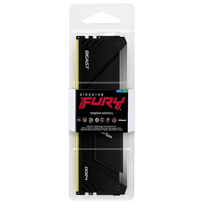 ОЗУ ПК Kingston DDR4 16GB 3200 FURY Beast RGB