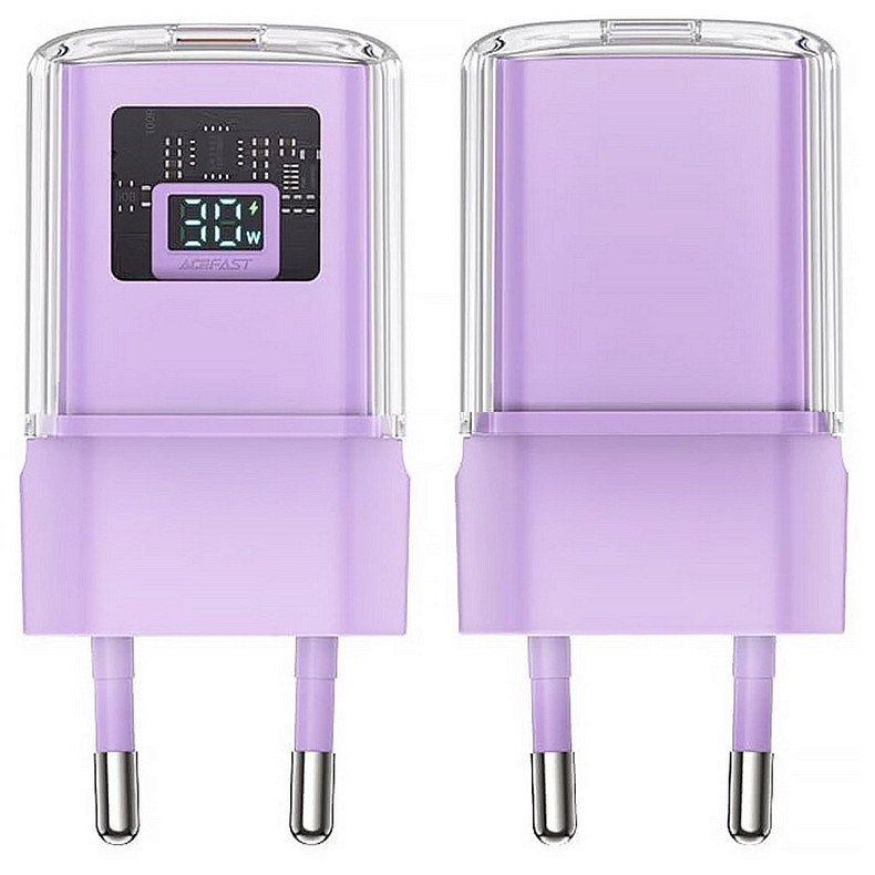Зарядное устройство 1xUSB-C 30W Gan A53 Fast Charger alfalfa purple Acefast
