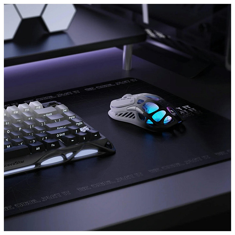 Миша GravaStar Mercury M1 Pro, BT/WL/USB-A, RGB, чорно-білий