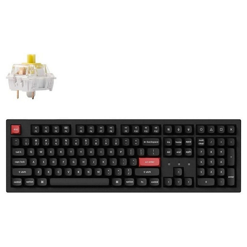 Клавіатура Keychron K10 Pro 100Key K Pro Banana WL/BT/USB-A QMK EN/UKR RGB чорний