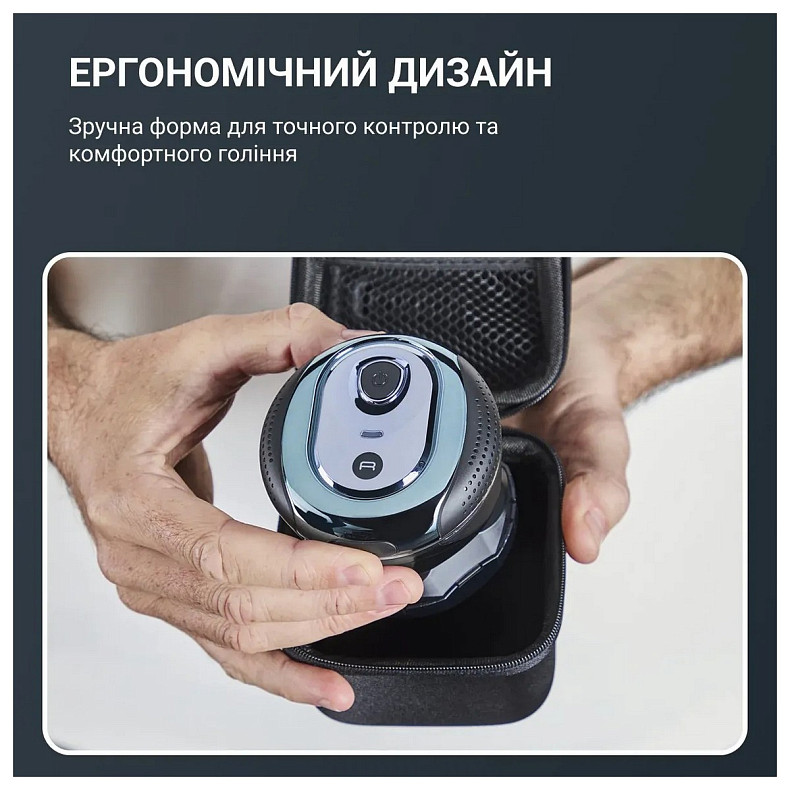 Бритва електр. для голови Rowenta роторна Gentle Bald, бритв.головок-5, Li-Ion, сух.+волог., чорно-