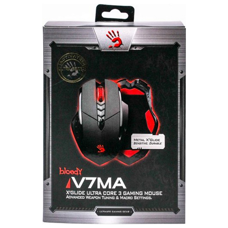 Мышка A4Tech V7MA Bloody Black USB Holeless