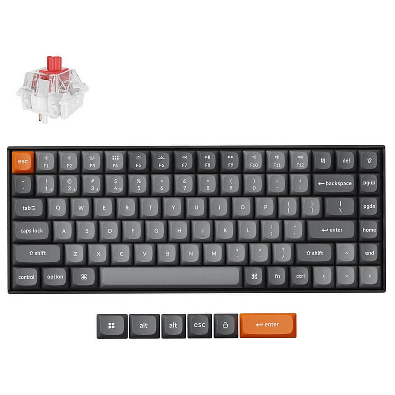 Клавиатура Keychron K2 Max 84Key K Super Red WL/BT/USB-A QMK EN/UKR White LED черный