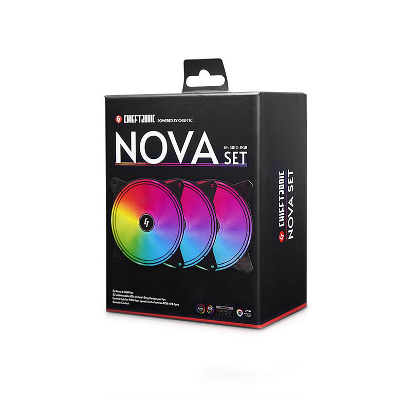 Вентилятор для корпуса 120mm*3 Chieftec Nova NF-3012-RGB  fan set