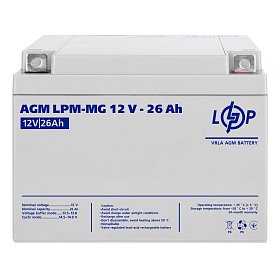 Акумуляторна батарея LogicPower LPM 12V 26AH (LPM-MG 12 - 26 AH) AGM мультигель