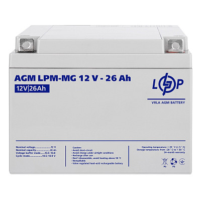 Аккумуляторная батарея LogicPower LPM 12V 26AH (LPM-MG 12 - 26 AH) AGM мультигель