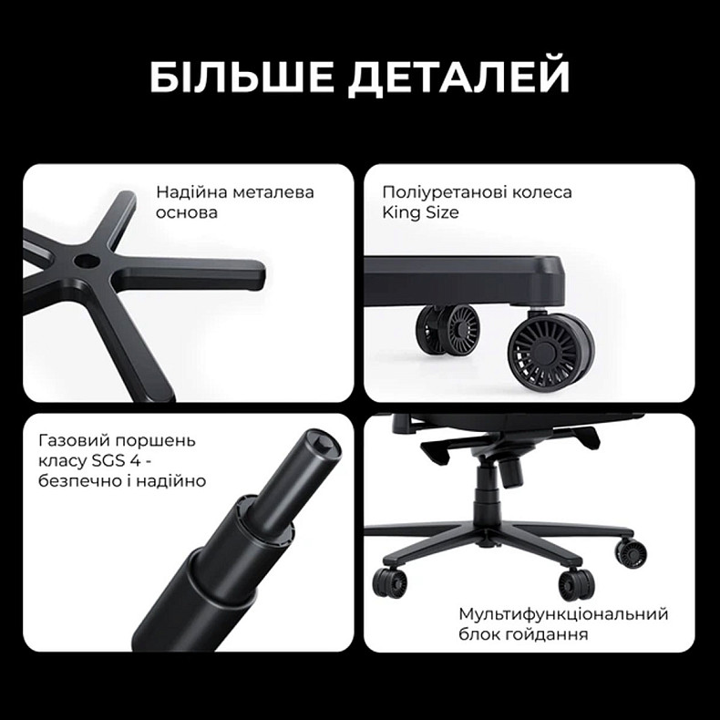 Кресло игровое Anda Seat Novis Plus Fabric Black Size XL