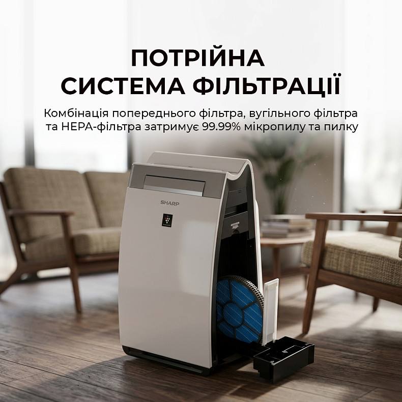 Воздухоочиститель с функцией увлажнения Sharp KI-G75EUW