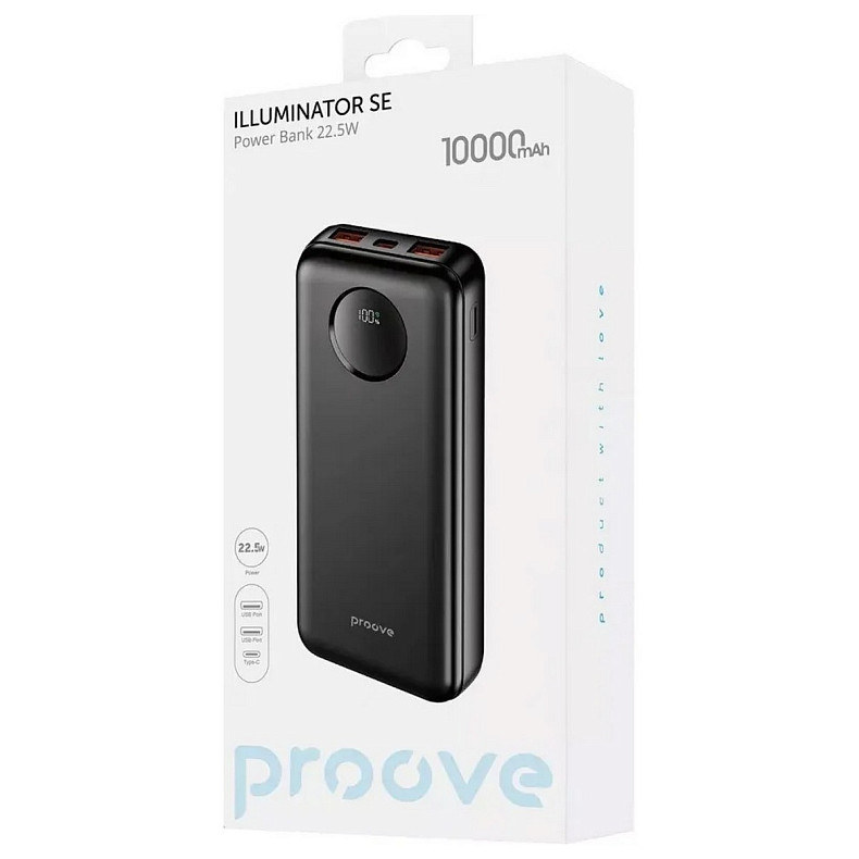 Универсальная мобильная батарея Proove Illuminator SE 22.5W 10000mAh Black (PBIL10212201)