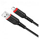 Кабель HOCO X59 USB to iP 2.4A, 1m, nylon, TPE connectors, Black