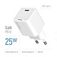Сетевое зарядное устройство ColorWay GaN Mini 25W PD Port PPS USB-C White (CW-CHS052PD-WT)