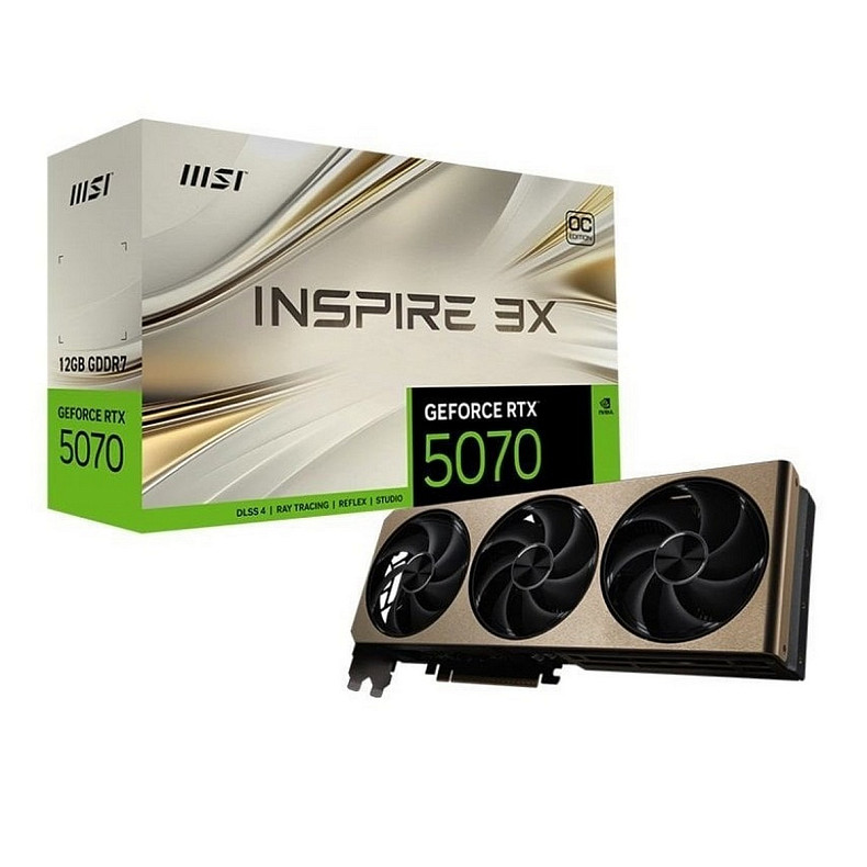 Відеокарта MSI Inspire 3X OC RTX 5070 12GB GDDR7 (GeForce RTX 5070 12G INSPIRE 3X OC)