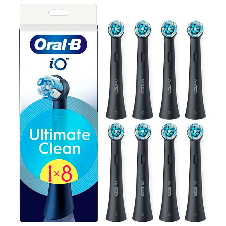 Насадка для електричної зубної щітки Braun Oral-B iO RB CBF-8 Ultimate Clean Чорні (8)