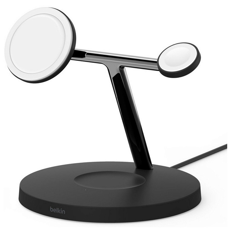 Беспроводное зарядное устройство для Belkin MagSafe 3in1 Wireless Charger, black (WIZ017VFBK)