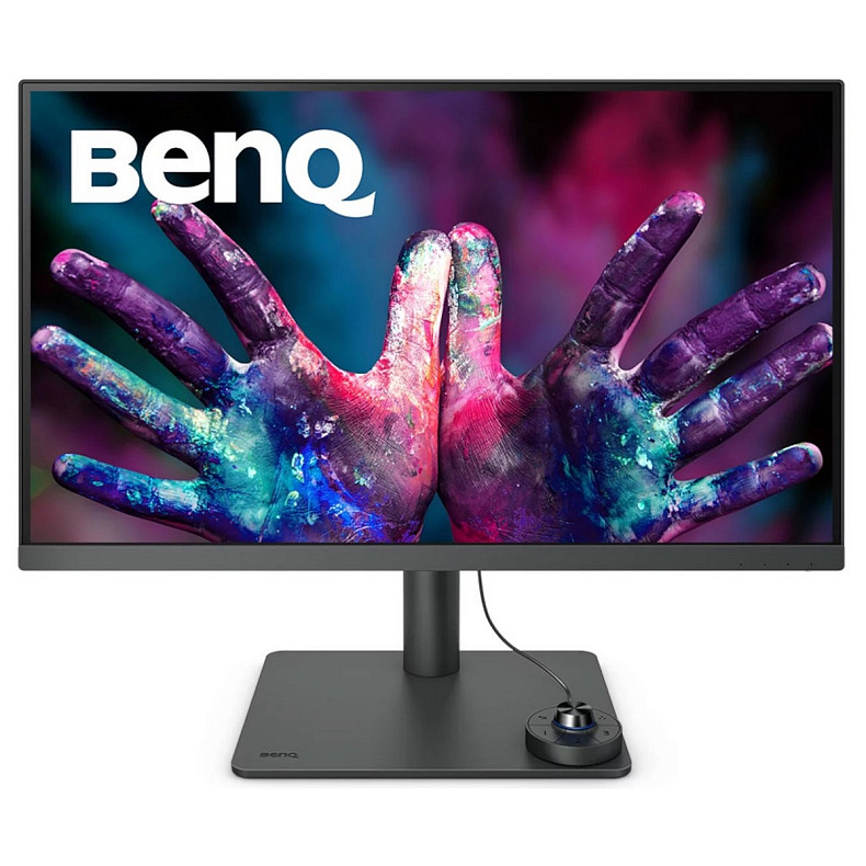 TFT 27" BenQ PD2705U, 4K UHD, IPS, 99% sRGB, HDMI, DP, USB-C, USB-hub, HAS, колонки, темно-серый